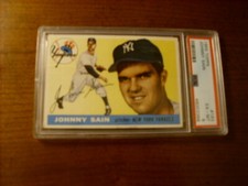 JOHNNY SAIN  1955 TOPPS  #193  GRADED BY  PSA  EX-MT  6!!!!
