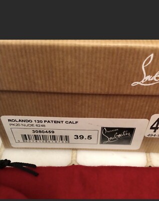 CHRISTIAN LOUBOUTIN Rolando 120mm Nude Patent Platform Pumps Size