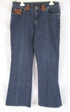 Cache Boot Cut Jeans Sz 8 Blue Denim Stretch Pants Womens DD356