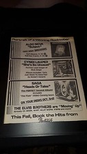 Cyndi Lauper, Saga, Aldo Nova Rare Original  Radio Promo Poster Ad Framed!