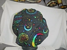 Bouffant surgical scrub hat medical chef black rainbow moon stars galaxy