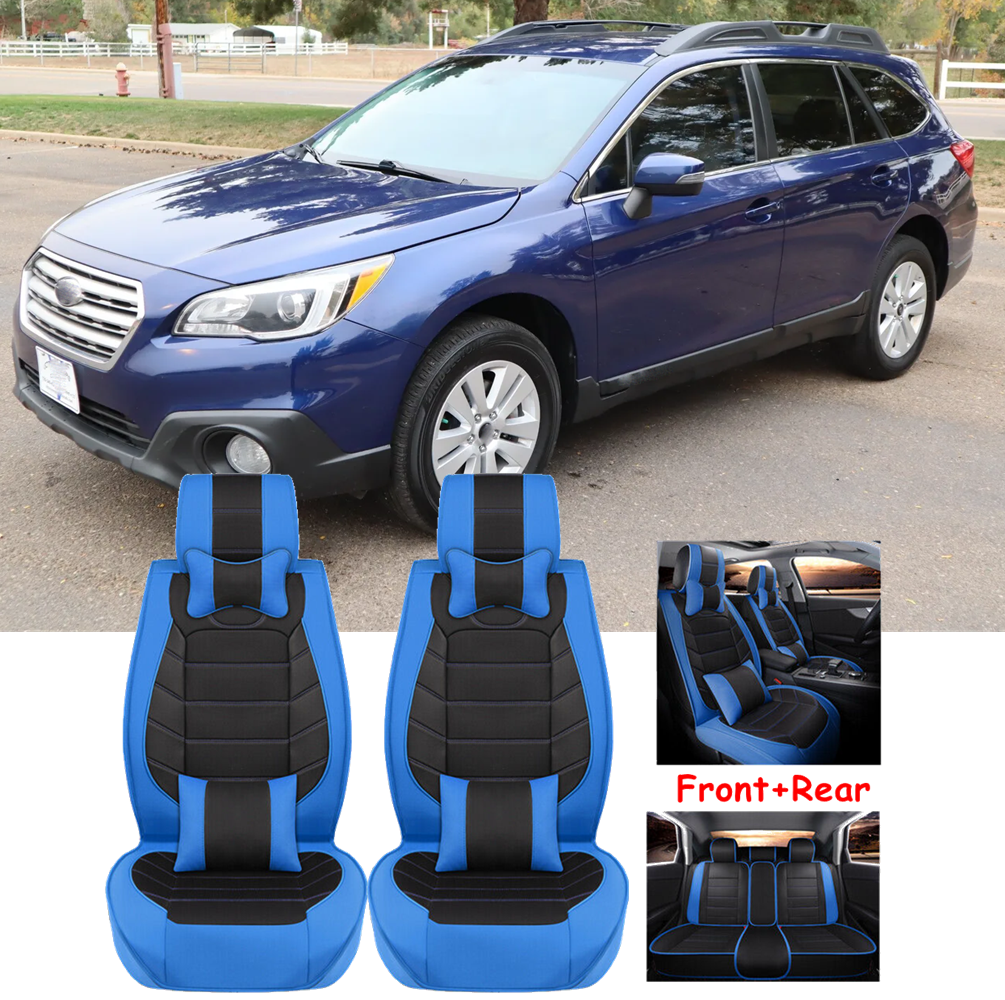 PU Leather Car Seat Cover 5-Seat Full Set Front Rear Cushion For Subaru Outback