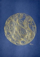 "Golden Peacock"  is the original Ink graphics of the Ukrainian artist