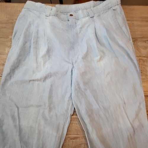 Vintage Dockers Pleated Pants Mens 36x31 Blue Classic Fit Pants Made In USA - Picture 2 of 11