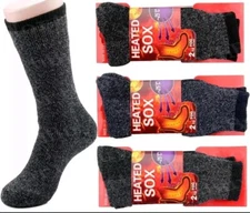 New 3 Pairs Mens Heated Winter Warm Thermal Boot Heavy Duty Sox Socks Size 10-13
