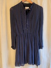 Denim Supply Ralph Lauren SzM Blue Ruffle Prairie Boho Cottagecore Gauze Dress