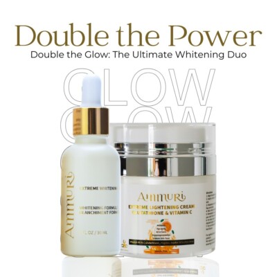 Ammuri Herbal Whitening Cream & Serum Set for Dark Spots, All Skin Types, 30ml