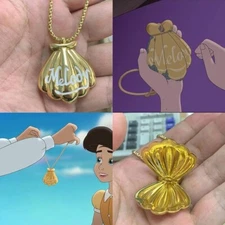 Little Mermaid Ariel Daughter Melody Locket Seashell Inspired Charm Necklace