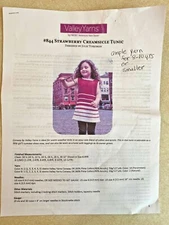 Valley Yarns instructions, yarn, tunic for child age 8-10 yr, dark pink, ivory