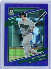 2021 Donruss Optic Matt Chapman A's FOTL Pandora Blue Prizm #89/99! Sharp Card!