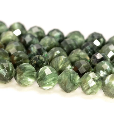 3.8MM SERAPHINITE GEMSTONE GRADE AAA MICRO FACETED ROUND LOOSE BEADS 15.5" - Picture 1 of 4