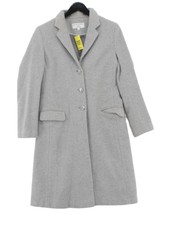 Helene Berman Women's Coat Uk 12 Grey Wool With Other, Polyester Overcoat