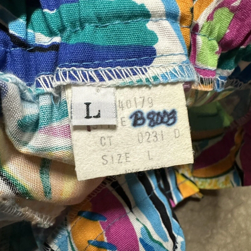 Vintage Jams Pants Youth L Original Surf Line Floral Print Hawaiian 80s Cotton - Image 3 of 4