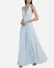 NWT 499 BCBG MAXAZRIA DRESS GOWN ROSALIE BLUE 0 2 4 6 XS S LACE RUFFLE TULLE