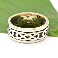 Sterling Silver 925 Designer Keith Jack Claddagh Celtic Open Work Ring Size 9.5