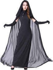 Myir Halloween Damen Kostüm Geisterbraut Schwarze Horror Kleid Vampir Karneval