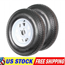 2 Pack St20575d14 2057514 Trailer Tires And Wheels With 14 Rim 5 Lug On 4.5