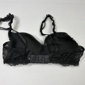 La Perla Bra 32C SZ 1 Black Lightly Lined Cup Underwire Lace Adjustable Strap