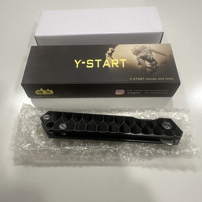Y-Start LK5011 Silver 440C Blade Titanium Handle Flipper Folding Knife