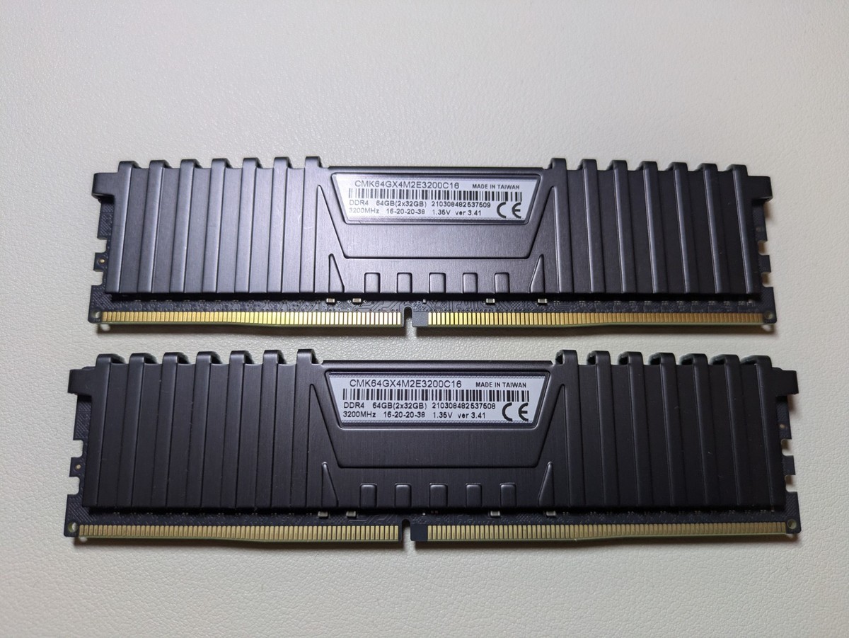 CORSAIR DDR4-64GB 3200MHz CL16 32gb×2 CORSAIR VENGEANCE LPX DDR4 RAM 64GB (2x32GB) 3200MHz CL16-20-20-38