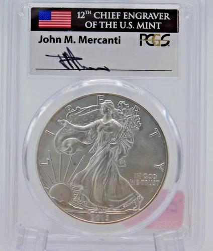 2013 W BURNISHED Silver Eagle PCGS SP 70 Mercanti Signed  (BT1312)