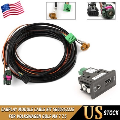 For VW Golf Seat MIB2 CarPlay Media MDI USB AUX AMI Socket Cable 5G0035222E Set