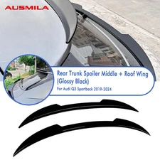Rear Trunk Middle+Roof Spoiler Wing Decor For Audi Q3 F3 Sportback 2019-24 2020
