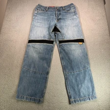 Vtg Icon Motorsports Victory Pants  Jeans 34x35 Motorcycle Biker Denim Riding