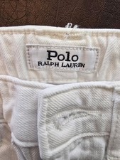 Polo RALPH LAUREN Girls 8 WHITE DENIM SHORTS Cut Off EMBROIDERED 5 Pocket