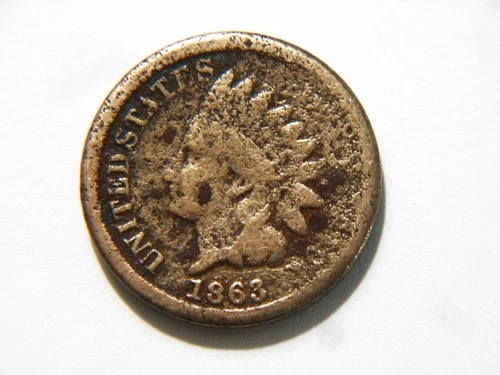 1863 *Copper Nickel* Indian Head Cent with VG details,  Nice Lower Priced Coin