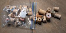 Bag Of Empty Vintage Wooden Thread Spools 30pcs Assorted Sizes Crafts Wreaths