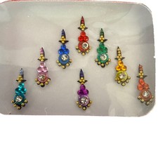 Indian Bollywood Bindi Body Jewel Self Adhesive, Crystal Forehead, Face Jewels