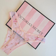 VICTORIA'S SECRET DREAM ANGELS Pink Sheer Floral Bows High Leg Brazilian S NWT
