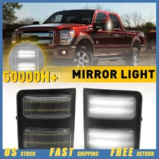 For Ford F250 F450 F350 F550 Clear LED White Side Marker Mirror Signal Lights 2X