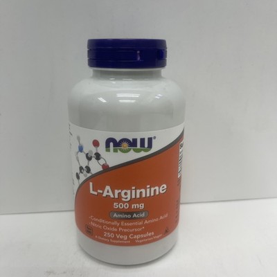 Now Foods L-Arginine 500 mg Amino Acid 250 Capsules SEALED Exp 02/28