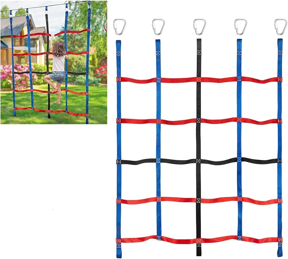 儿童重型攀岩网 - 4.85 英尺 x 6.1 英尺设计转换游戏时间 — 第 3/4 张图片
