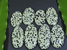 350Cts. Natural Dalmation Jasper Oval Cabochon Loose Gemstone 08 Pcs Lot y424