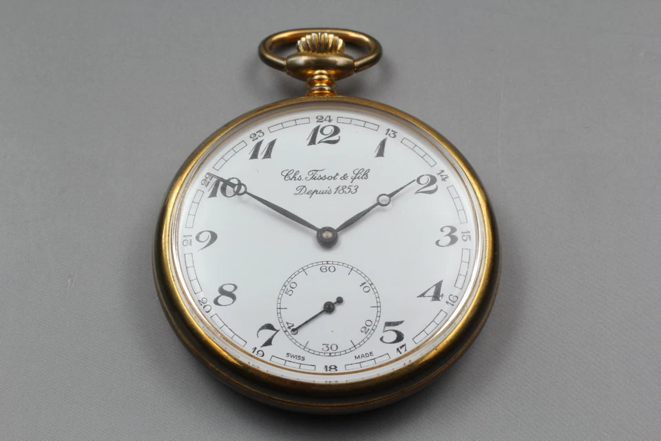 [Near MINT / Box] Vintage Chs.Tissot & Fils Depuis 1853 Manual Wind Pocket Watch - image 3 of 4