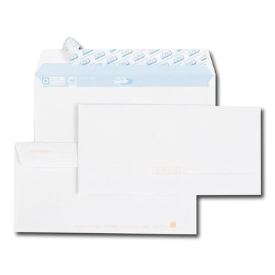 [6455] GPV Paquet de 50 enveloppes blanches DL 110x220 90 g précasées bande d... - Photo 1/2