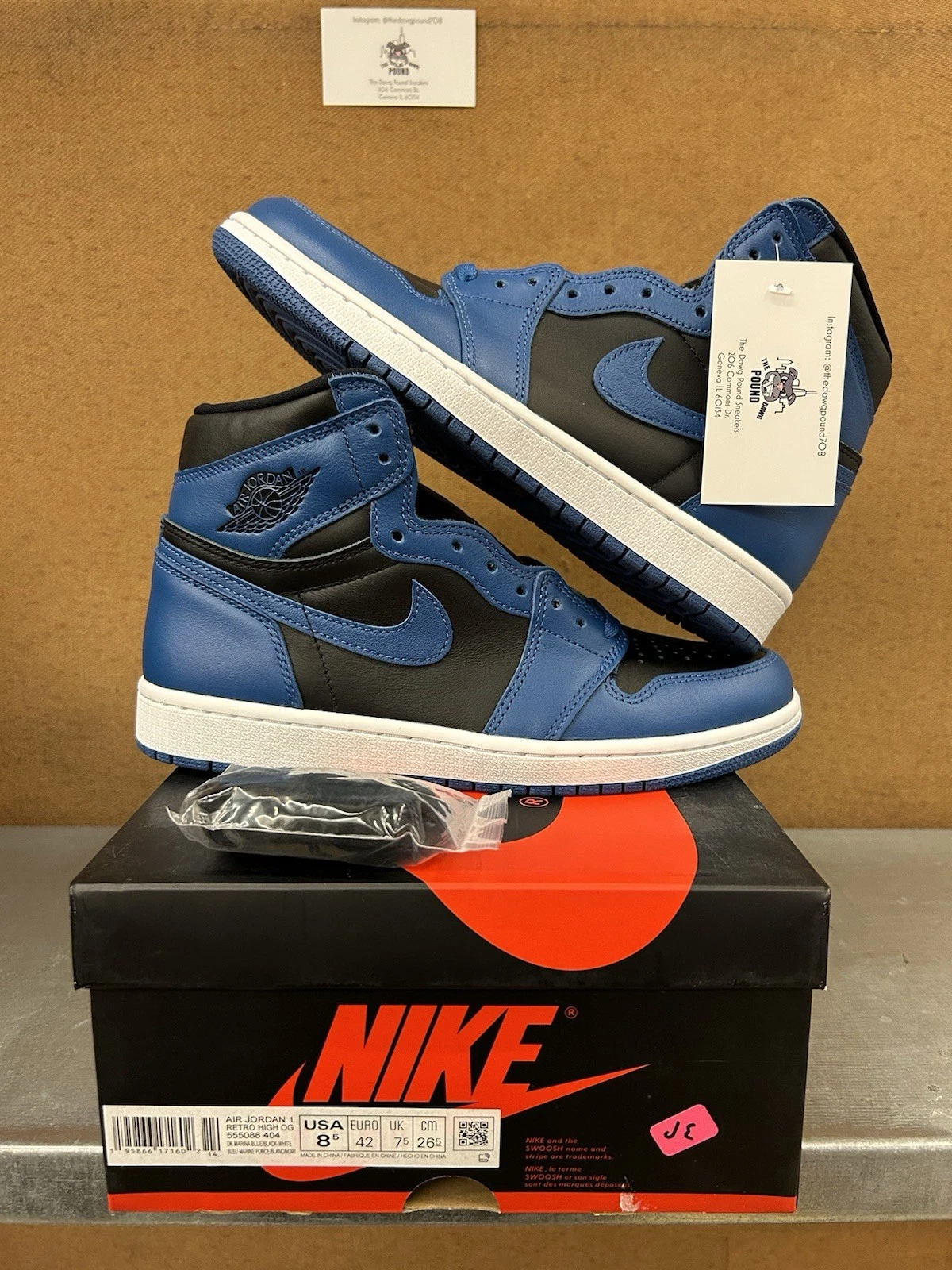 Nuovissimo O.G All Jordan 1 Retro OG High Dark Marina Blue 555088 404 Uomo 8 5