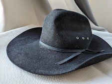 vintage STETSON cowboy hat BEAVER 4X black 7 western FUR FELTED