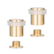2 PCS EVI Door Stoppers Brass Screw Fastening White Rubber Protector 0.79x0.99