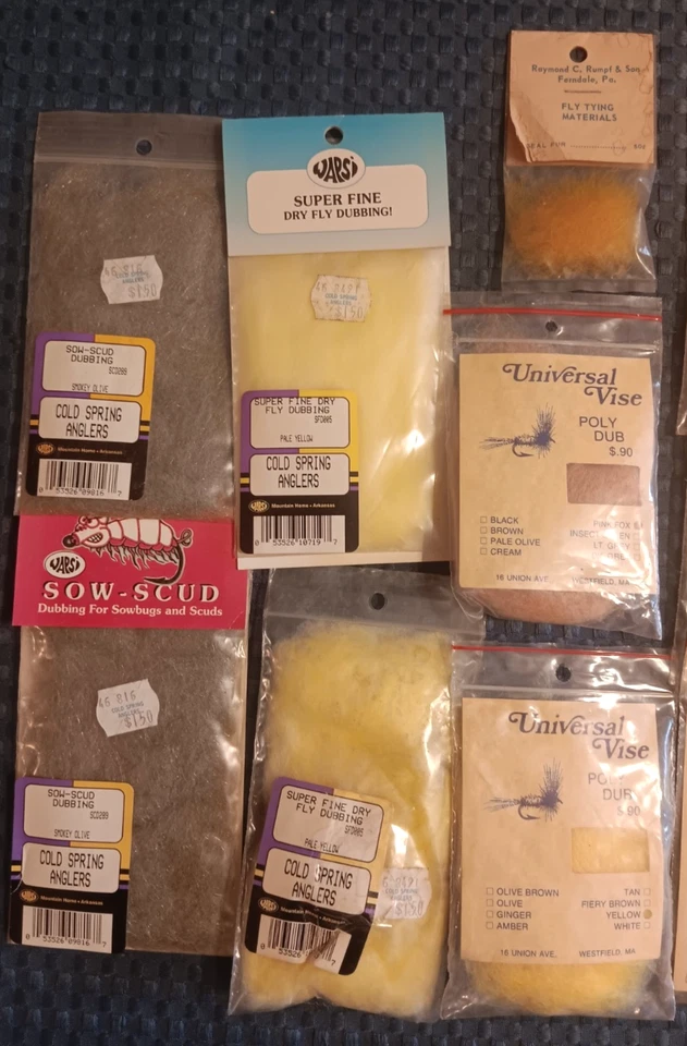Первоклассный Fly Tying Dubbing-Orvis-Wapsi-18 Новые Старые Запасные Пакеты - asstd. цвета. Без резерва! - Изображение 2 из 3