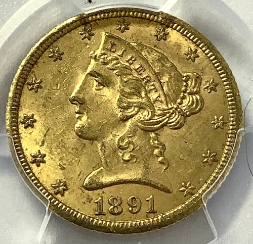 1891 CC Gold Half Eagle- PCGS MS62 CAC! - Nice CC Type Coin!