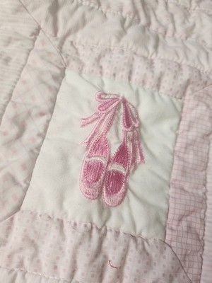 Ballet Castle Heart Pink Bright Future by JC Penny-Cotton Baby Quilt Blanket