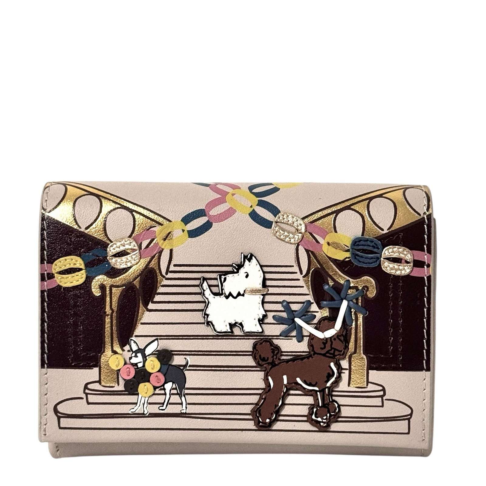 RADLEY Purse Porcini Leather Medium Coin Card Flapover Wallet -Party Pals - New