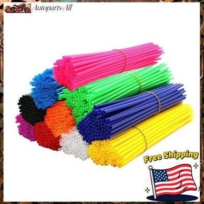 Motorcycle Bicycle Spoke Skins Covers Wraps Wheel Rim Guard Protector 72Pcs