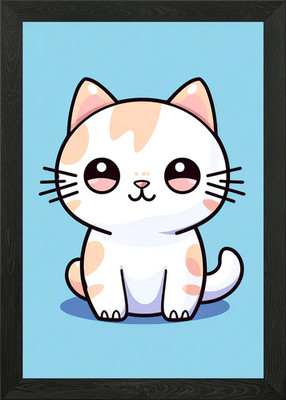 Katze niedliches Tier gerahmtes Wandbild Poster Leinwanddruck Bild