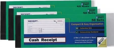 Money or Rent Receipt Book, 50 Sets 7 1/2" x 2 3/4" 2-Part Carbonless, White... 