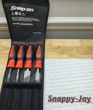 Snap-on Tools USA NEW ORANGE 4pc Soft Grip Mixed File Set SGHBF600AO